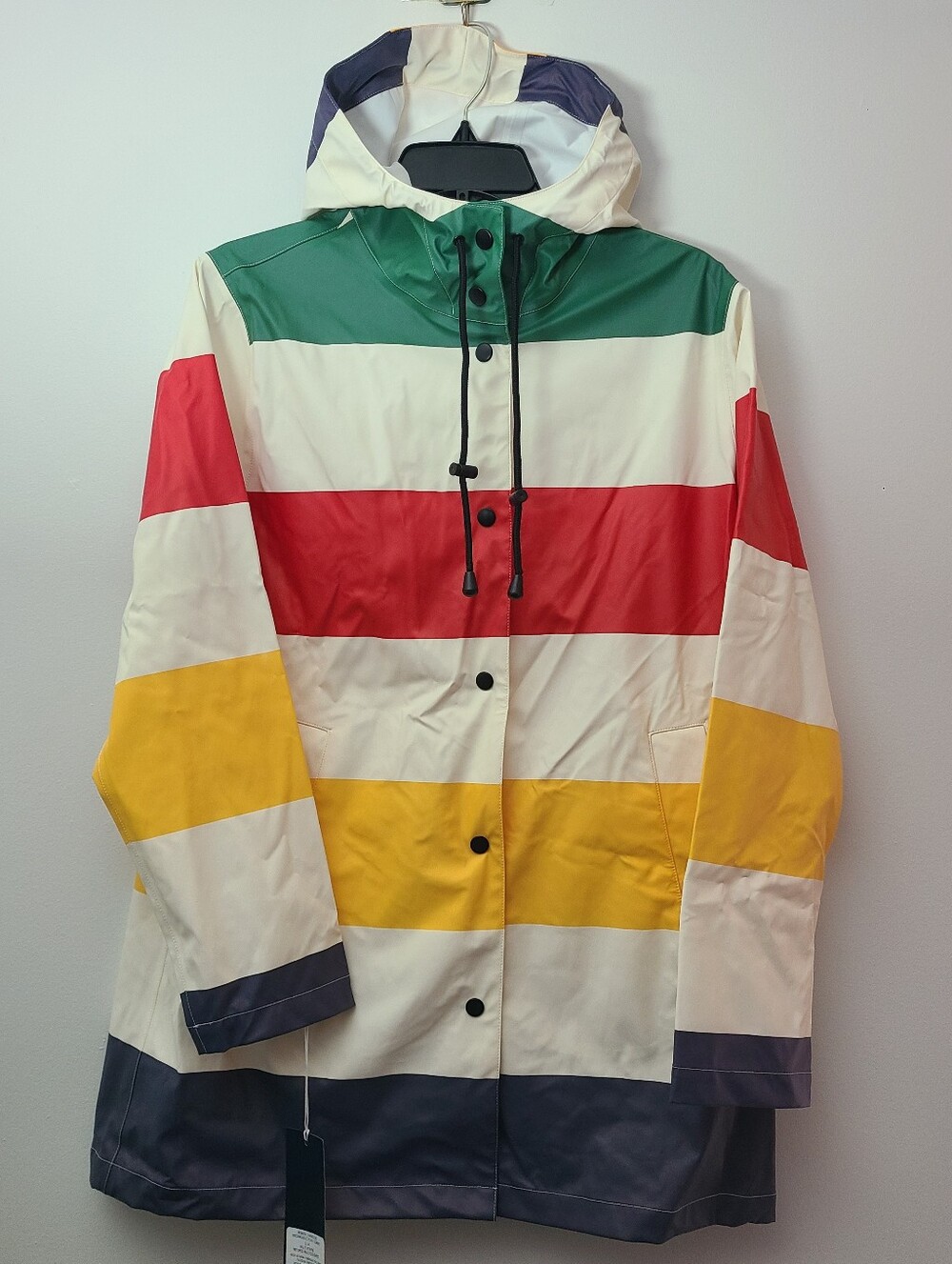 Hudson's Bay Company Stripes Rare Raincoat Womens Size Small